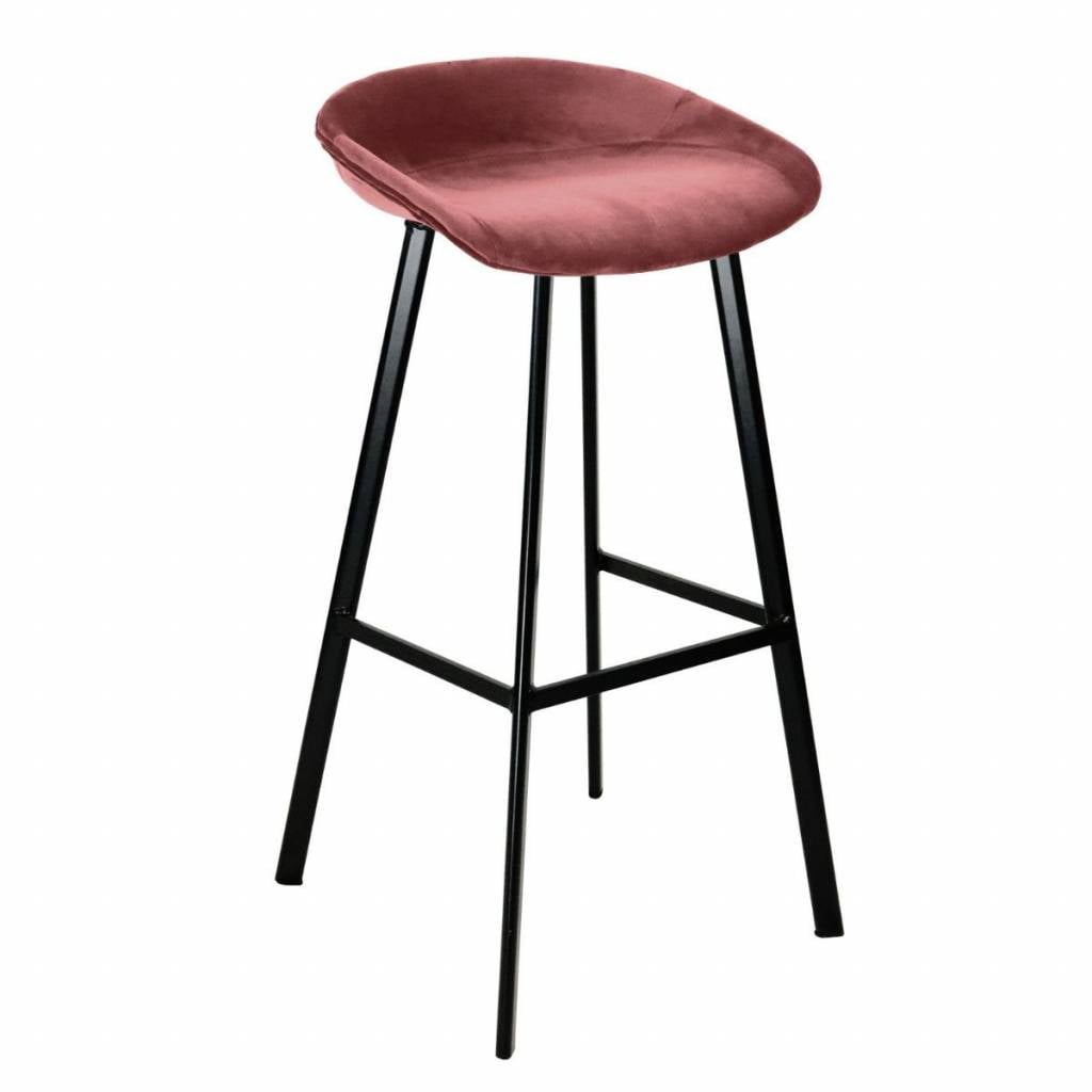 Velvet bar stool - Pink