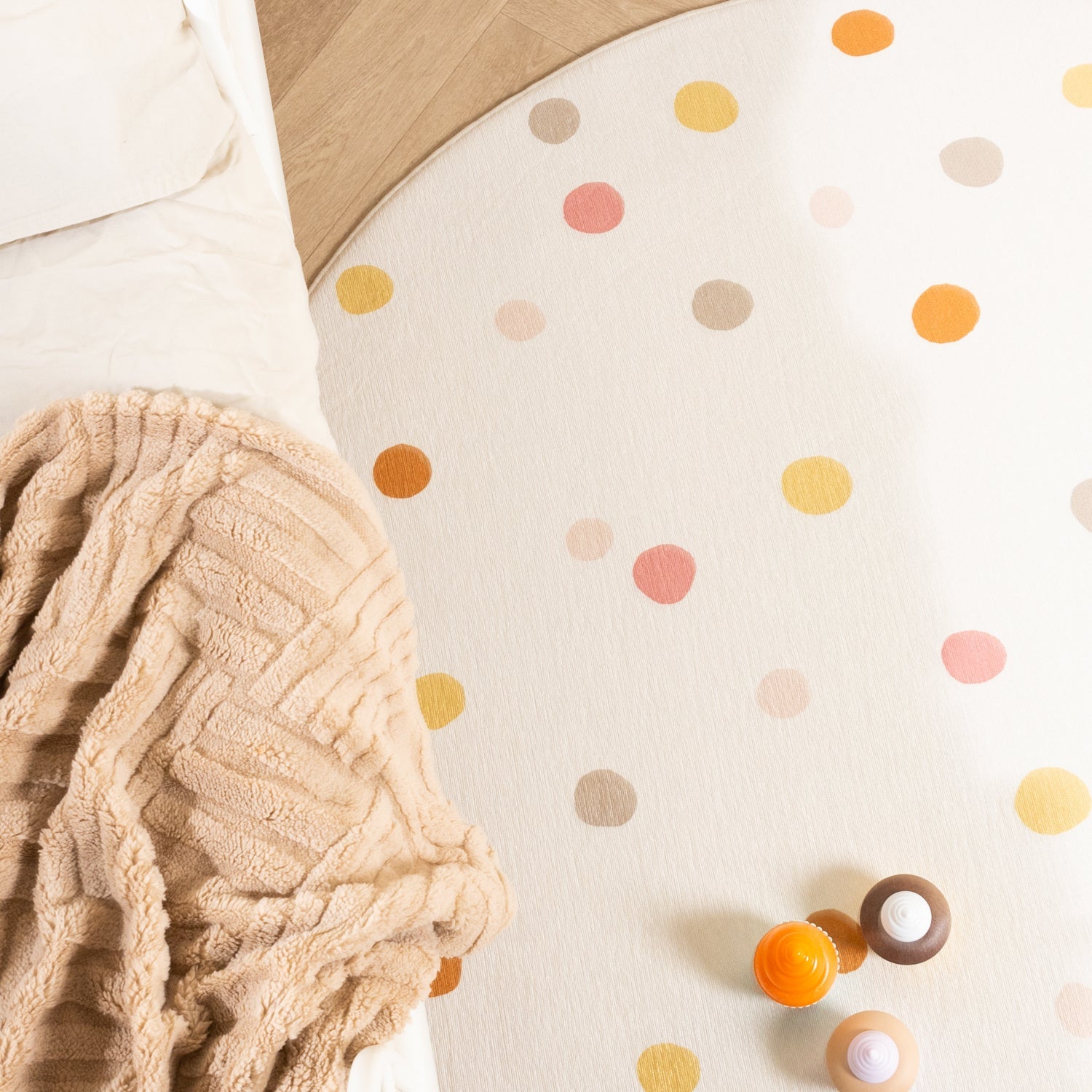 Round Washable Kids Rug - Evi Confetti Multicolour