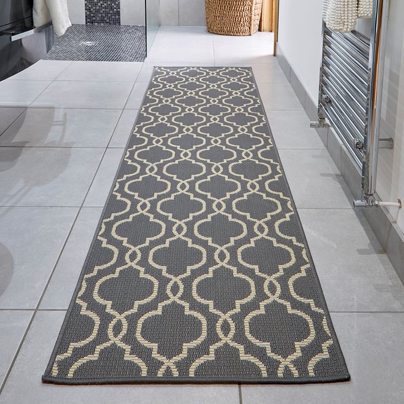 Retro Balcony Rug - Floreno Milan Anthracite/Beige