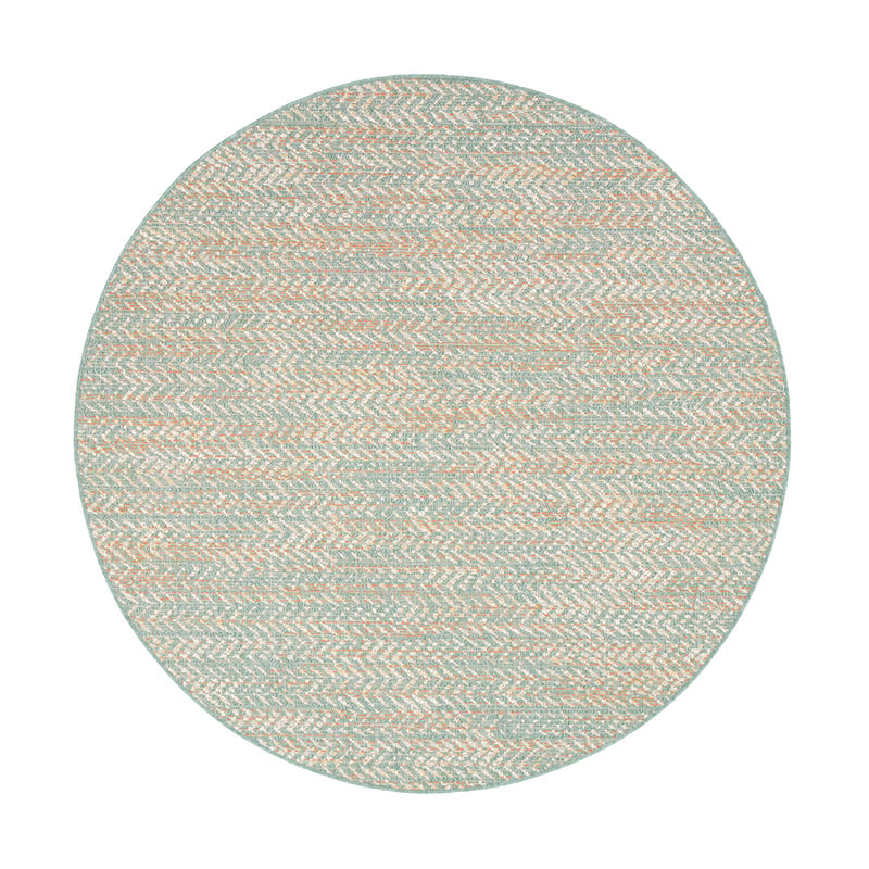 Round Modern Outdoor Rug - Playa Aztec Green