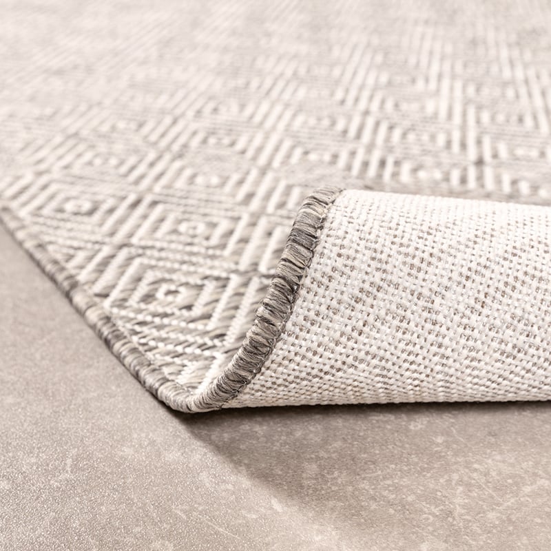 Square Outdoor Rug - Summer Tile Light Grey