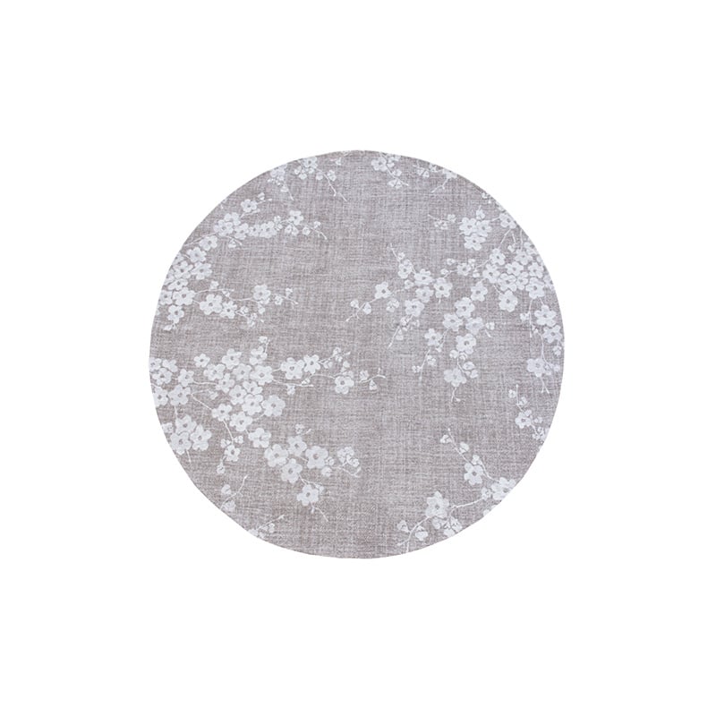 Round floral floor rug - Sakura Morning Mist 9373