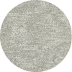 Round High-pile Floor Rug - Marshall Silver 6258