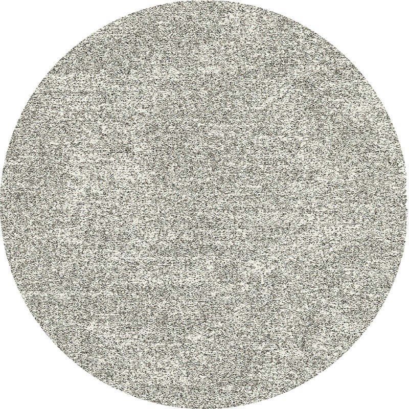 Round High-pile Floor Rug - Marshall Silver 6258