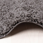 Round High Pile Rug - Solid Dark Grey