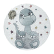 Round children's floor rug - Fleurtje Dino Blue