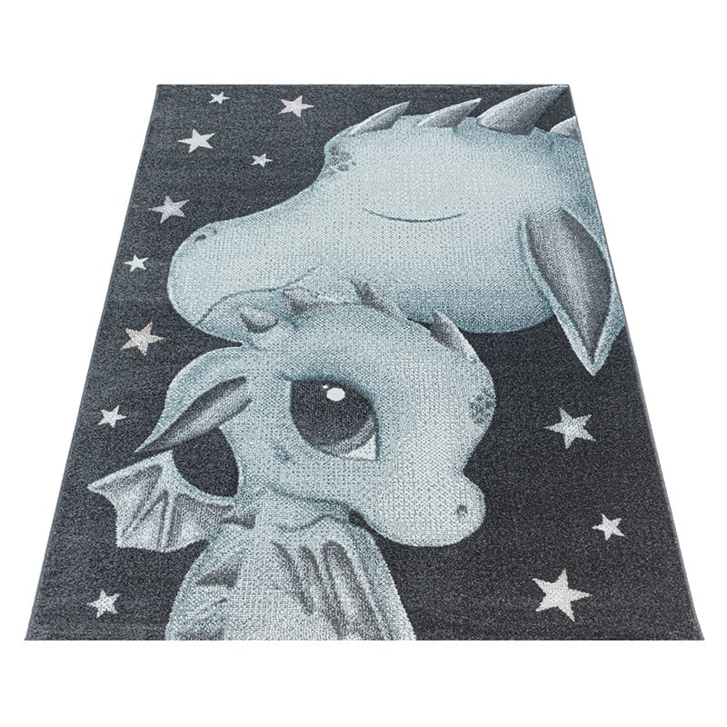 Kids floor rug - Fleurtje Dragon Blue