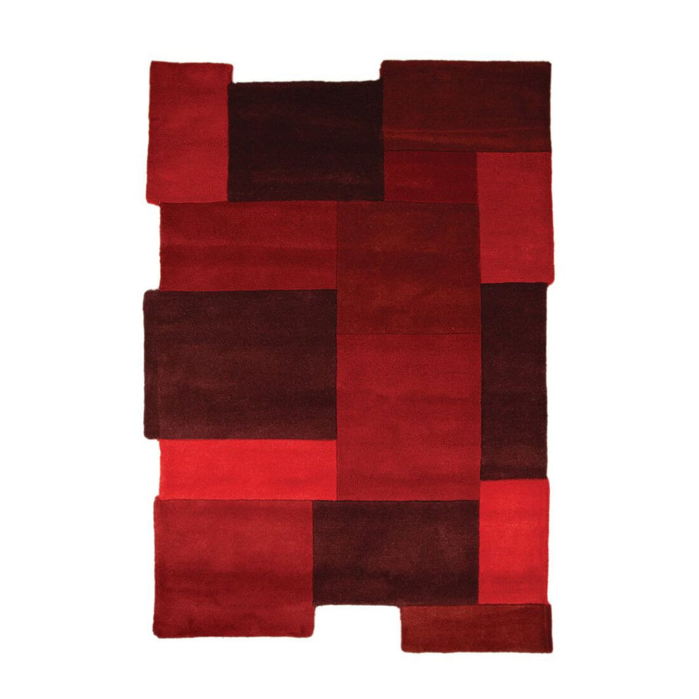 Abstract floor rug - Stracto Collage Red