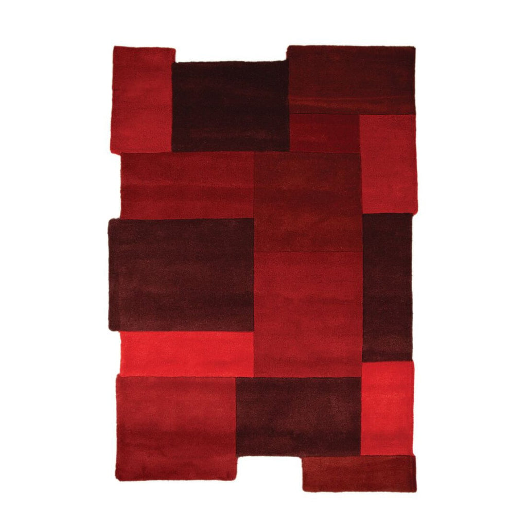 Abstract floor rug - Stracto Collage Red