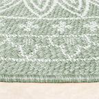 Round Outdoor Rug - Summer Azteca Green
