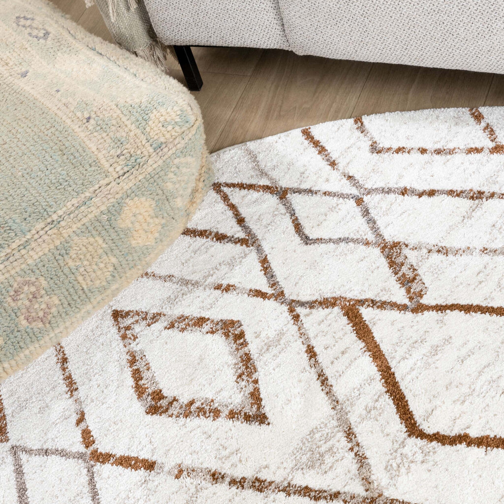 Round Berber Rug - Blend Diamond Terra