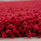 Round high-pile floor rug - Sade Red
