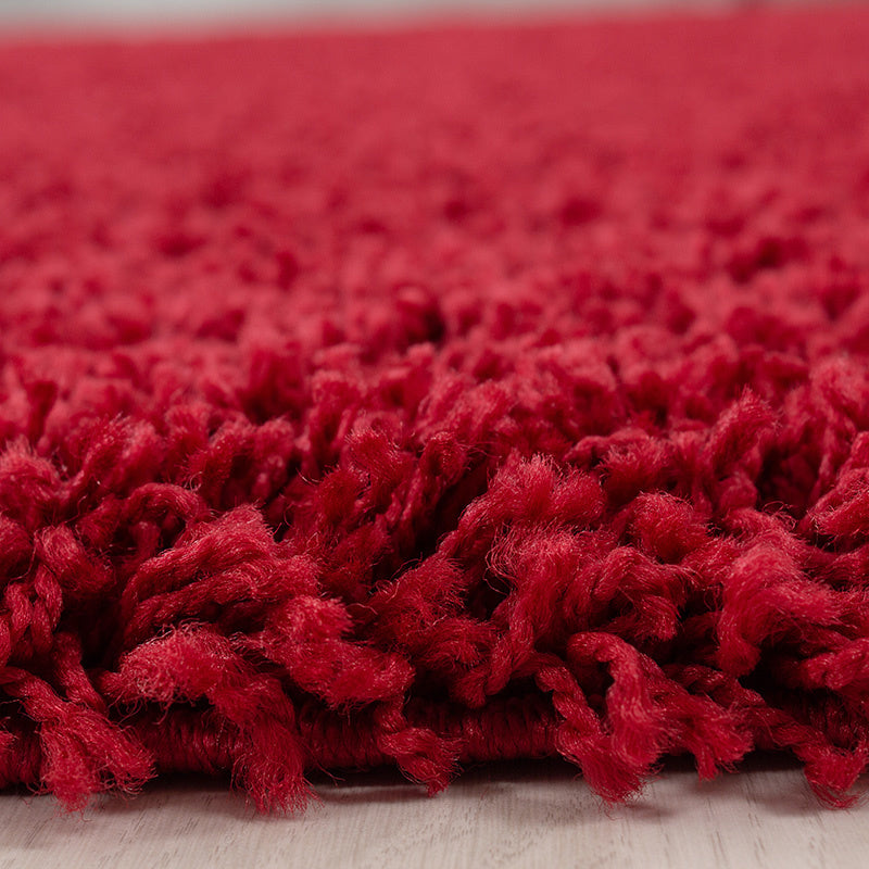 Round high-pile floor rug - Sade Red