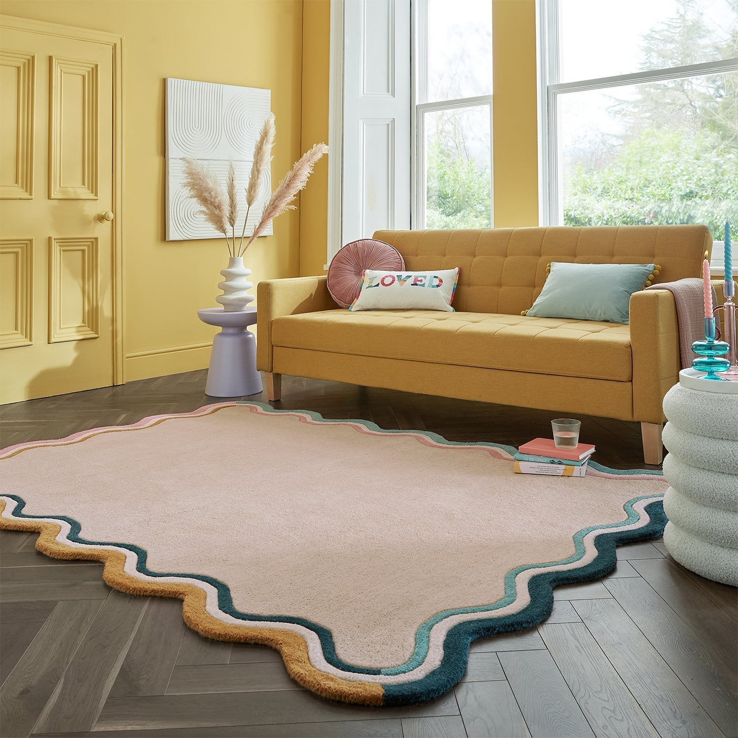 Organic floor rug - Leo Beige/Multicolor