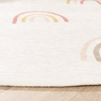 Round Washable Kids Rug - Evi Rainbow Multicolour