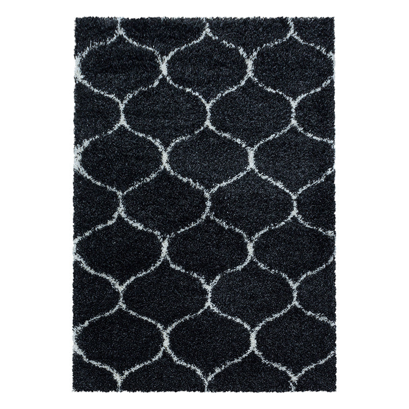 Berber Floor Rug - Agadir Circle Anthracite/Cream