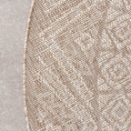 Round Jute Outdoor Rug - Atlas Aztec Brown/Cream