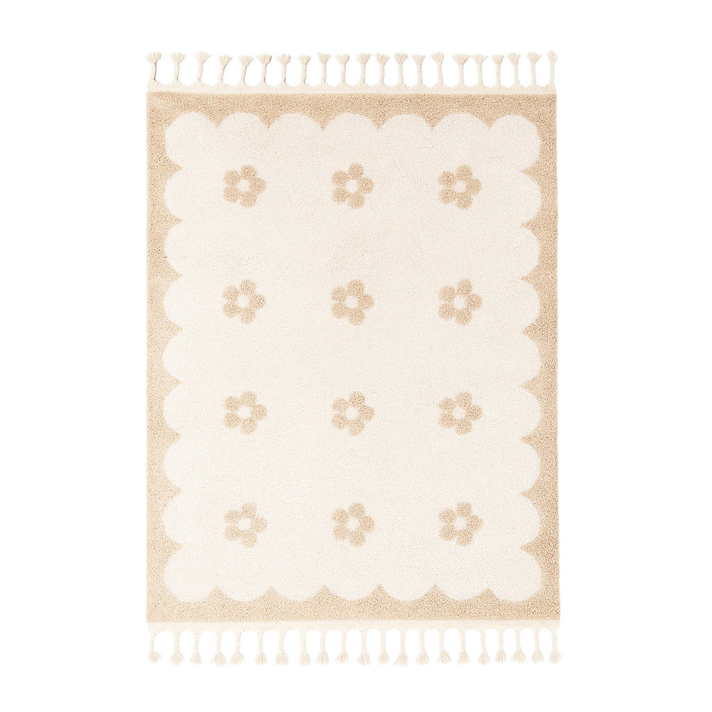 Washable children's rug - Moos Flower Creme