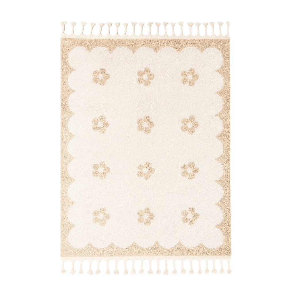Washable children's rug - Moos Flower Creme