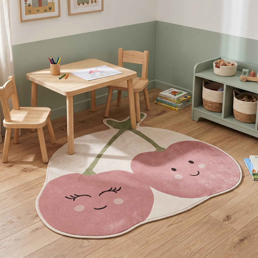 Washable Kids’ Rug – Berry Cherry Red