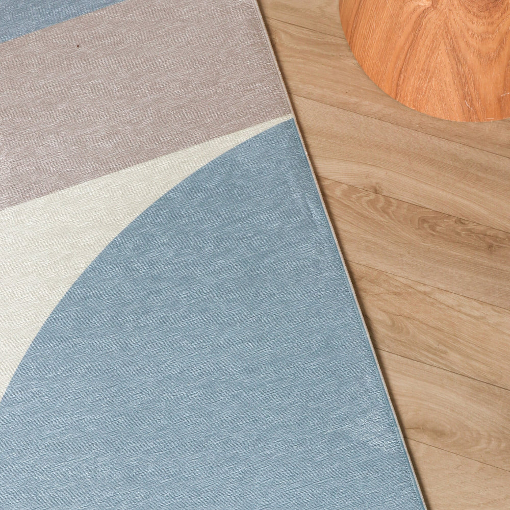 Geometric Rug – Swing Shapes Blue/Brown