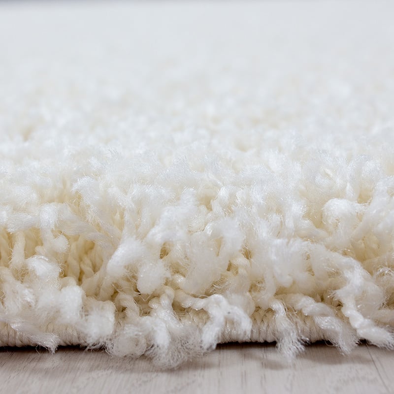 Round high-pile floor rug - Sade Cream