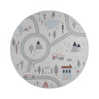 Round Play Rug Car - Rocky Ride White