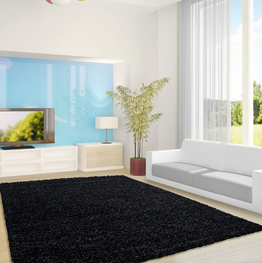 High-Pile Floor Rug - Life Anthracite