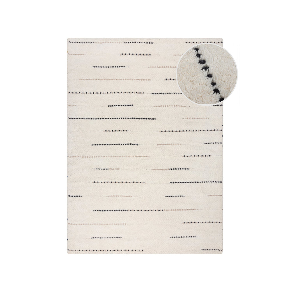 Japandi Floor Rug - Dotto Lines White