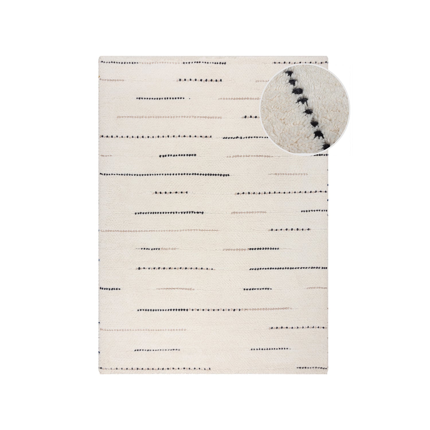 Japandi Floor Rug - Dotto Lines White