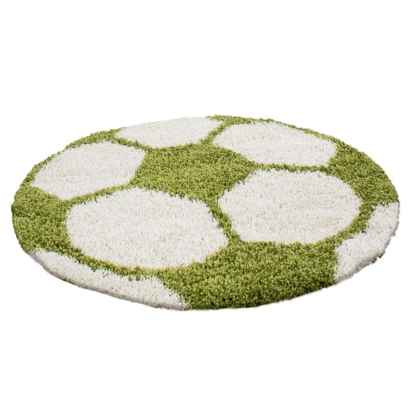 Round high-pile floor rug - Fun Green