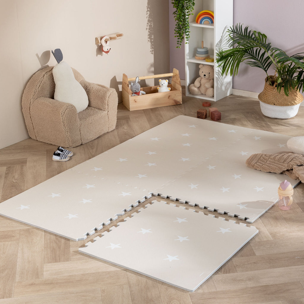 Foam Puzzle Mat – Alfie Stars Grey/Beige