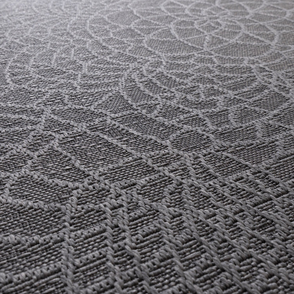 Indoor Outdoor Rug - Dunes Mandala Anthracite