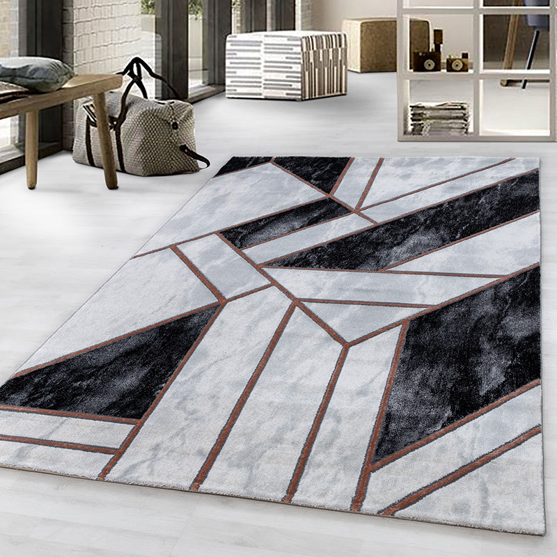 Modern Floor Rug - Marble Design Grey/Brown