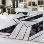 Modern Floor Rug - Marble Design Grey/Brown