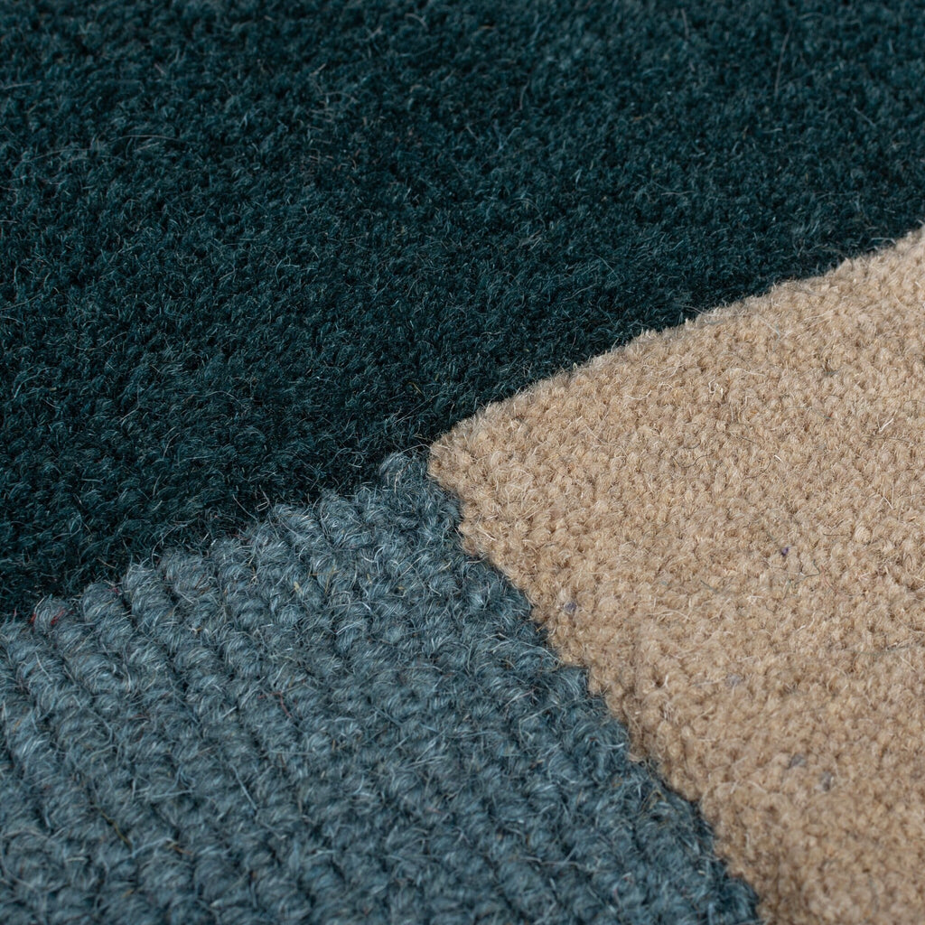 Geometric floor rug - Labyrinto Blue