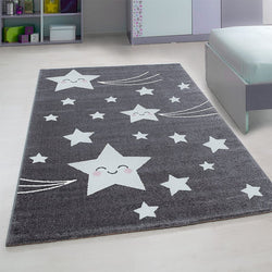 Children's Floor Rug - Anna Stars Grey