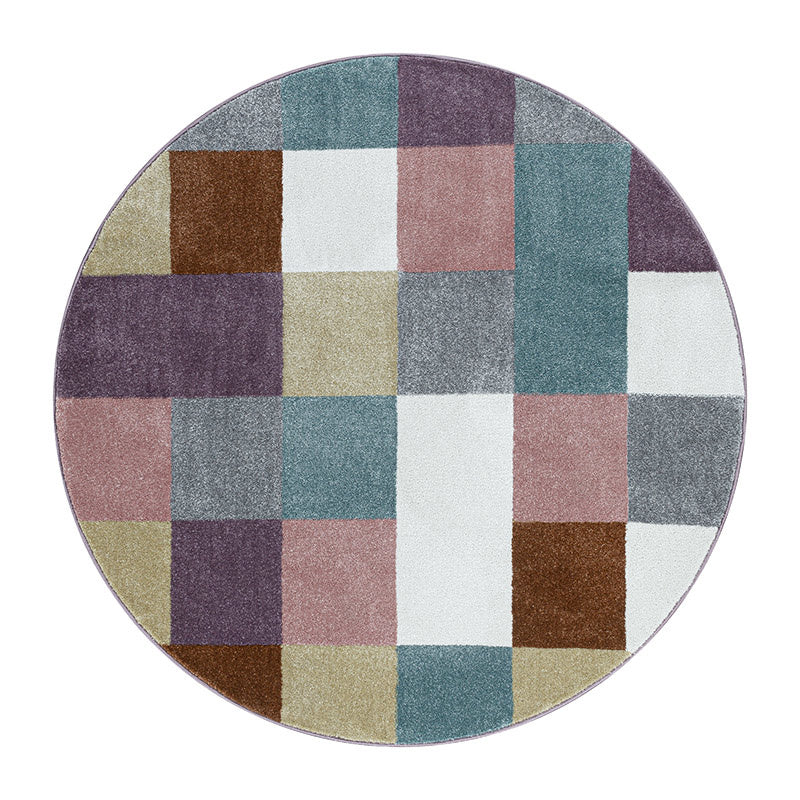 Round kids floor rug - Fleurtje Blocks Multicolor