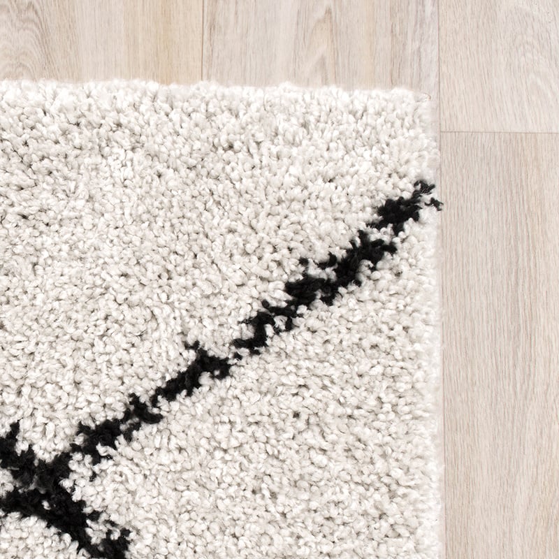 High Pile Rug - Grand Lines Cream/Black
