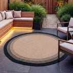 Round Indoor Outdoor Rug - Florence Black