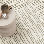 Scandinavian Rug - Yune Lines Cream/Green