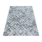 Modern floor rug - Marble Square Grey/Silver