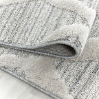 Round Scandinavian floor rug - Pitea Diamond Grey
