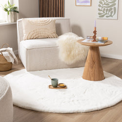Round High Pile Rug - Comfy Supreme White