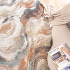 Abstract Rug - Xavier Wave Blue/Red