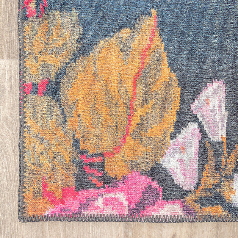 Patchwork Rose Kilim Rug - Rosa Pink