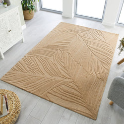 Modern floor rug - Solacio Leaves Terra