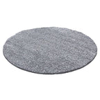 Round high-pile floor rug - Life Light Grey