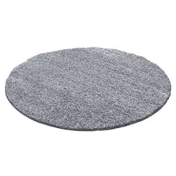 Round high-pile floor rug - Life Light Grey