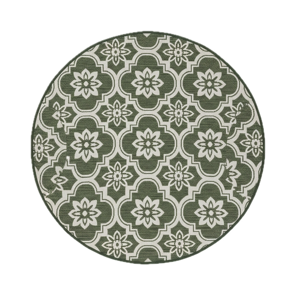 Round Outdoor Rug – Rio Flower Green
